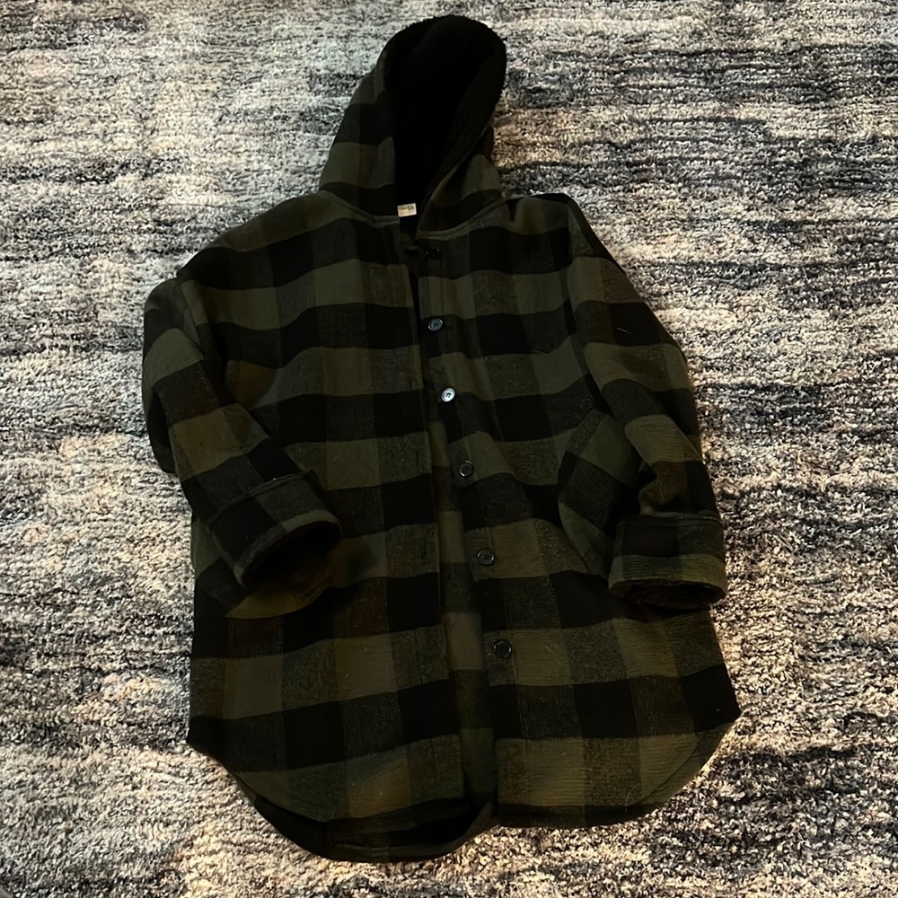 Cloth be design long flannel teddy coat - medium